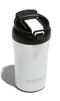 Muitomas WBOTTLETH350WH rejsekrus 350 ml Sort, Hvid Rustfrit stål