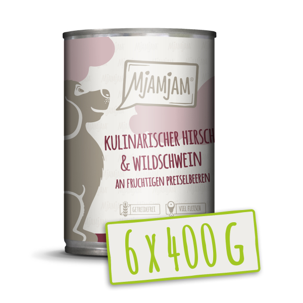 MjAMjAM 4260512871161 blötfoder till hund Vildsvin, Hjort Vuxen 400 g