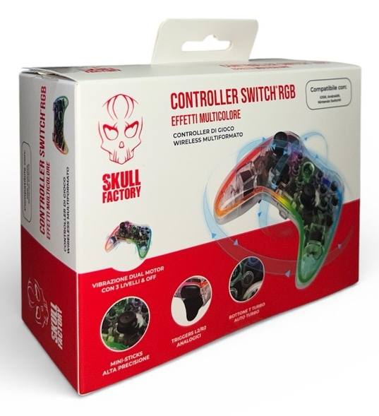 Skull Factory SF-ACC0108 spil-controller Transparent Bluetooth Gamepad Analog/digital Nintendo Switch 2