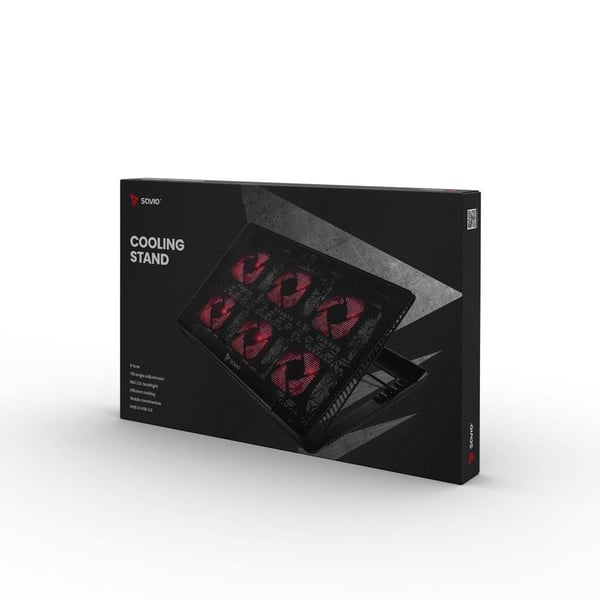 Savio Laptop cooling pad 6 backlit fans 2000 RPM COS-01 kannettavan tietokoneen jäähdytysalusta 43,9 cm (17.3") Musta, Punainen