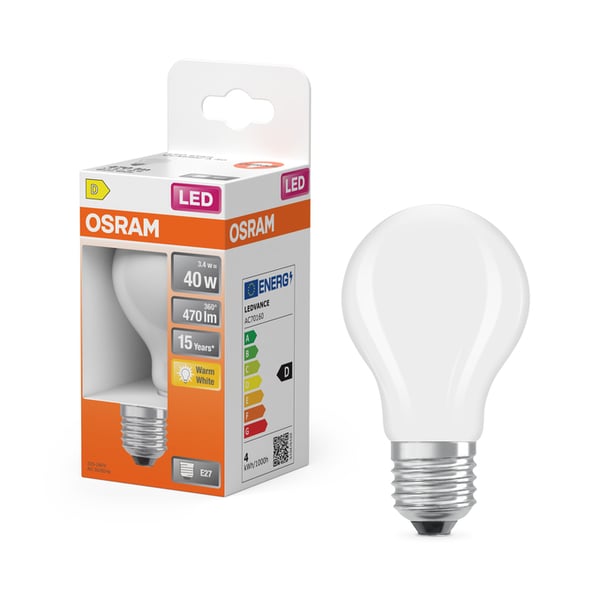 Miniatyrbild 5 av 5: Osram 4099854466335 LED-lampor Varmvitt 2700 K 3,4 W E27 D