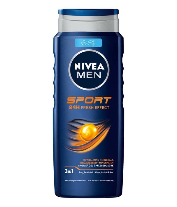 NIVEA Men Sport 500 ml Duschgel Män Kropp, ansikte och hår