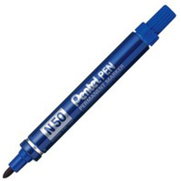 Miniatyrbillede 1 af 2: Pentel N 50 speedmarker Projektilspids Blå 12 stk