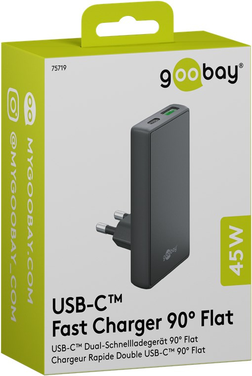 Miniatyrbillede 3 af 3: Goobay 75719 oplader til mobil enhed Universel Sort Vekselstrøm Hurtig opladning Indendørs