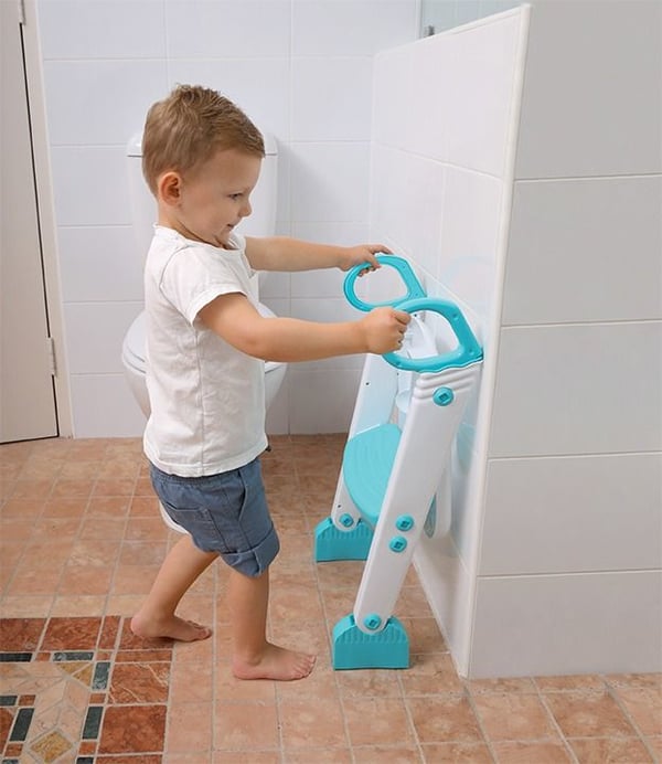 Miniatyrbild 2 av 4: Dreambaby Step-Up Toilet Topper barnstol hög inomhus Aqua, Vit