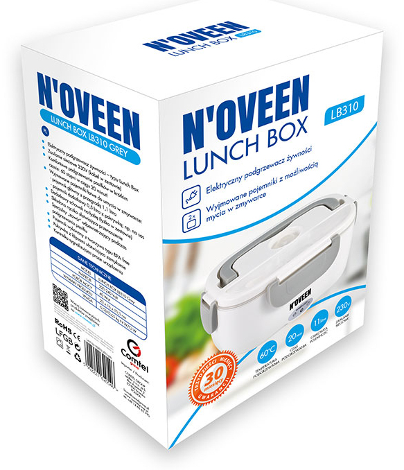 Miniatyrbillede 3 af 7: Noveen LB310 elektrisk frokostboks 40 W 1,1 L Grå, Hvid Voksen