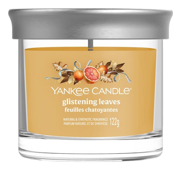 Pikkukuva 1 / 2: Yankee Candle Glistening Leaves vahakynttilä Sylinteri Keltainen 1 kpl
