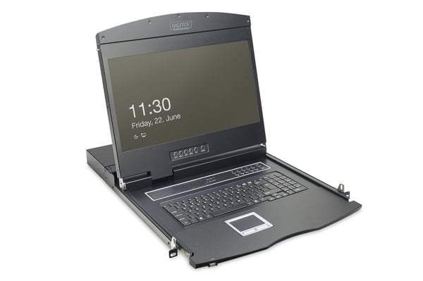 Miniatyrbillede 1 af 9: Digitus DS-72211-1GE rack-konsol 48,3 cm (19") 1366 x 768 pixel Sort 1U