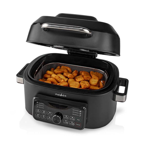 Nedis KAAFG600BK frituregryde Enkelt 6 L Enkeltstående 1660 W Varmluftsteger Sort