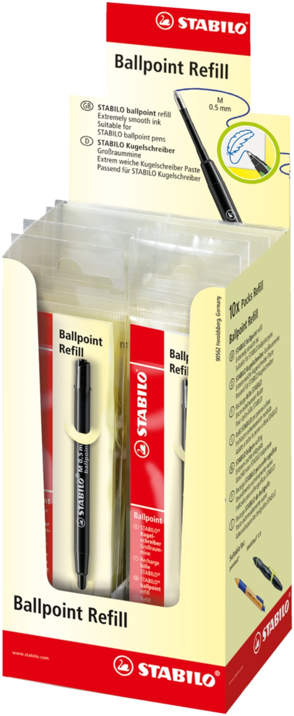 Miniatyrbillede 1 af 4: STABILO 2/046-02 genopfyldelig pen Mellem Sort 10 stk