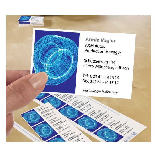 Miniatyrbild 3 av 5: Avery C32010-25 visitkort Laser/bläckstråleskrivare Kartong Vit