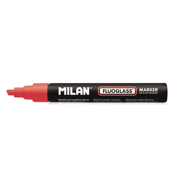 Miniatyrbild 2 av 2: Milan 591293012 märkpennor 12 styck Mejselspets Röd