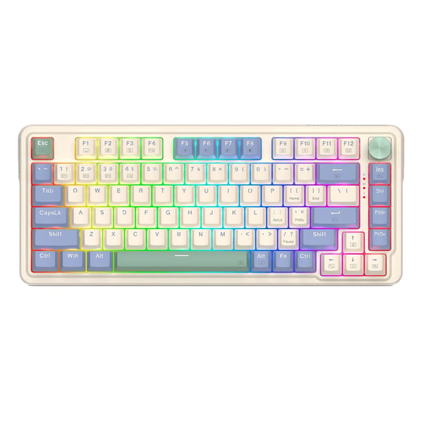 REDRAGON K673CPG-RGB-PRO Ucal Pro tastatur USB + RF Wireless + Bluetooth Hvid, Blå REDRAGON K673CPG-RGB-PRO Ucal Pro tastatur USB + RF Wireless + Bluetooth Hvid, Blå