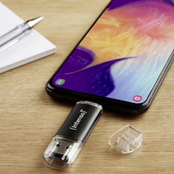 Miniatyrbillede 3 af 6: Intenso Twist Line USB-nøgle 128 GB USB Type-A / USB Type-C 3.2 Gen 1 (3.1 Gen 1) Anthracit