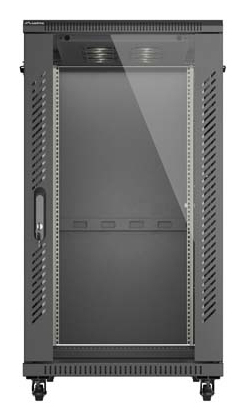 Lanberg FF01-6022-12B stativ 22U Fritstående reol Sort