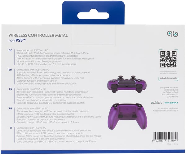 Miniatyrbillede 3 af 12: Qubick COP50058 spil-controller Lilla Gamepad Analog/digital PlayStation 5
