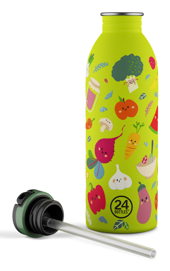 Miniatyrbillede 2 af 4: 24Bottles Veggie Friends Dagligt forbrug 500 ml Silikone, Rustfrit stål Lysegrøn