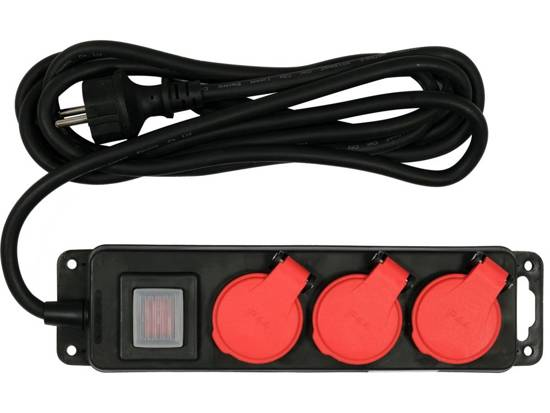 Miniatyrbillede 1 af 4: Yato YT-81240 stikdåse 3 m 3 AC stikkontakt(er) Indendørs/udendørs Sort, Rød