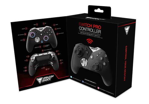 Miniatyrbild 2 av 7: Dragonshock Nebula Pro Svart Bluetooth Spelplatta Nintendo Switch