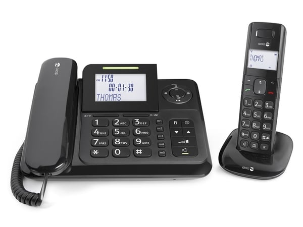 Doro Comfort 4005 Analog/DECT-telefon Nummervisning Sort