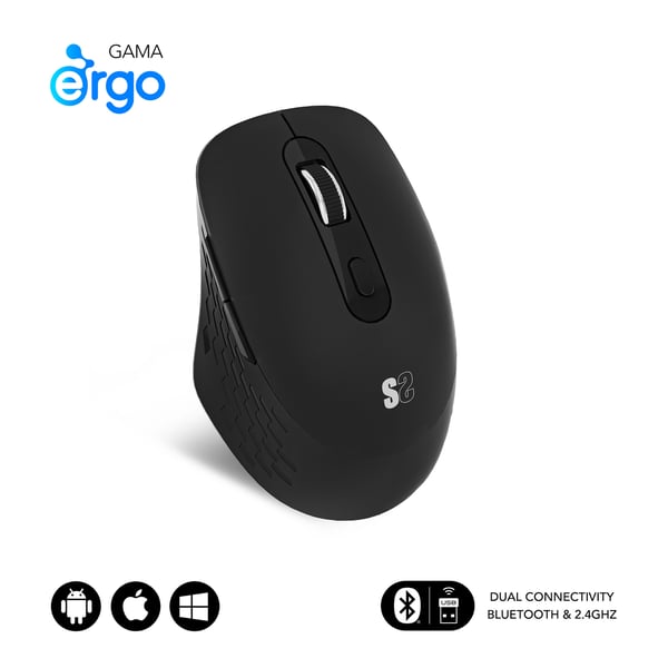 Miniatyrbillede 1 af 7: SUBBLIM SUBMO-EDCUR01 mus Universel Højre hånd Bluetooth + USB Type-A Optisk 1600 dpi