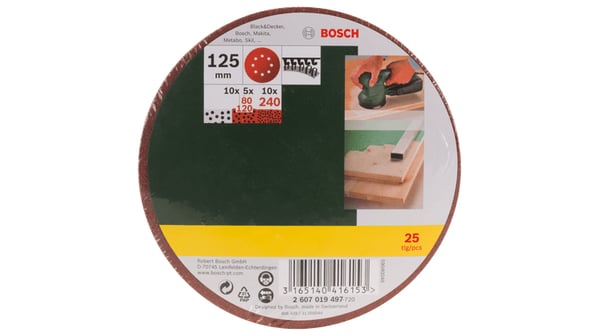 Miniatyrbillede 2 af 2: Bosch 2 607 019 497 tilbehør til slibemaskine 25 stk Slibeblad
