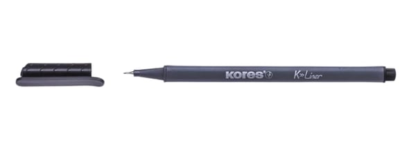 Kores FL28102 märkpennor 12 styck Fin spets Svart
