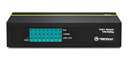 Trendnet TPE-TG80G netværksswitch Ikke administreret Strøm over Ethernet (PoE) Sort