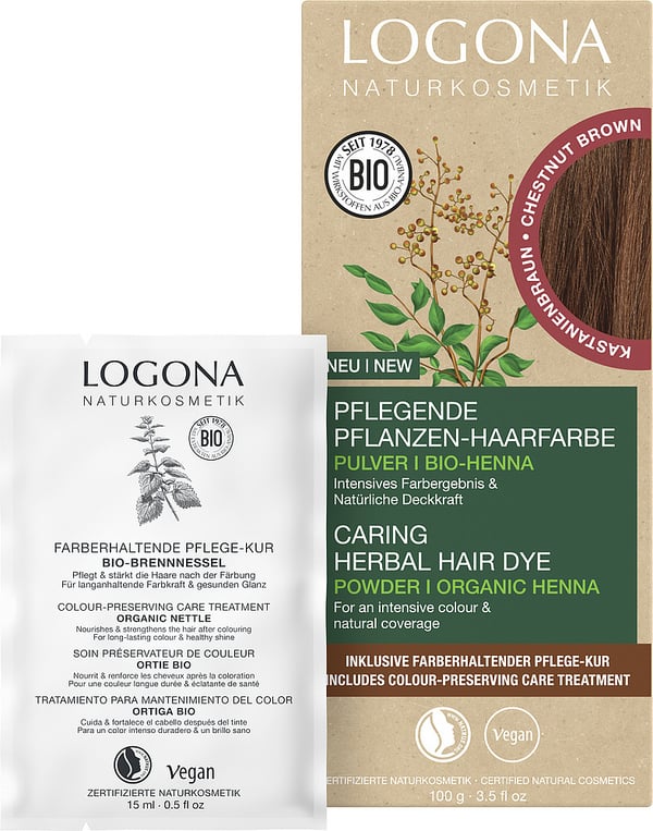 LOGONA Herbal Hair Dye hårfarve Brun 100 g