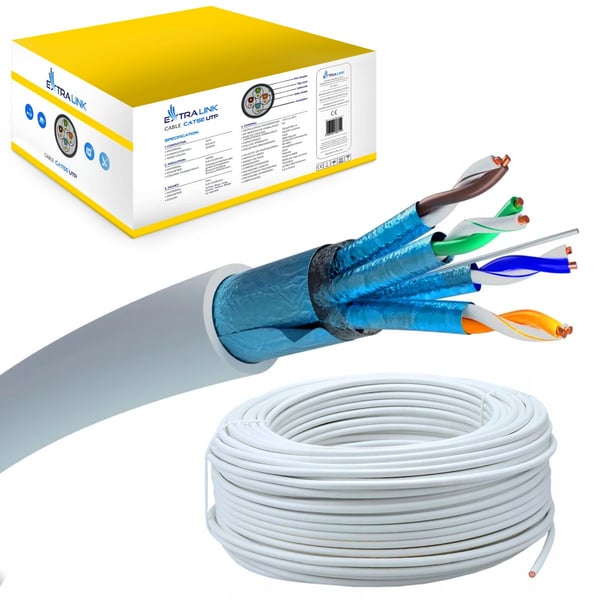 Pikkukuva 11 / 23: Extralink EX.16231 verkkokaapeli Harmaa 500 m Cat6a F/FTP (FFTP)