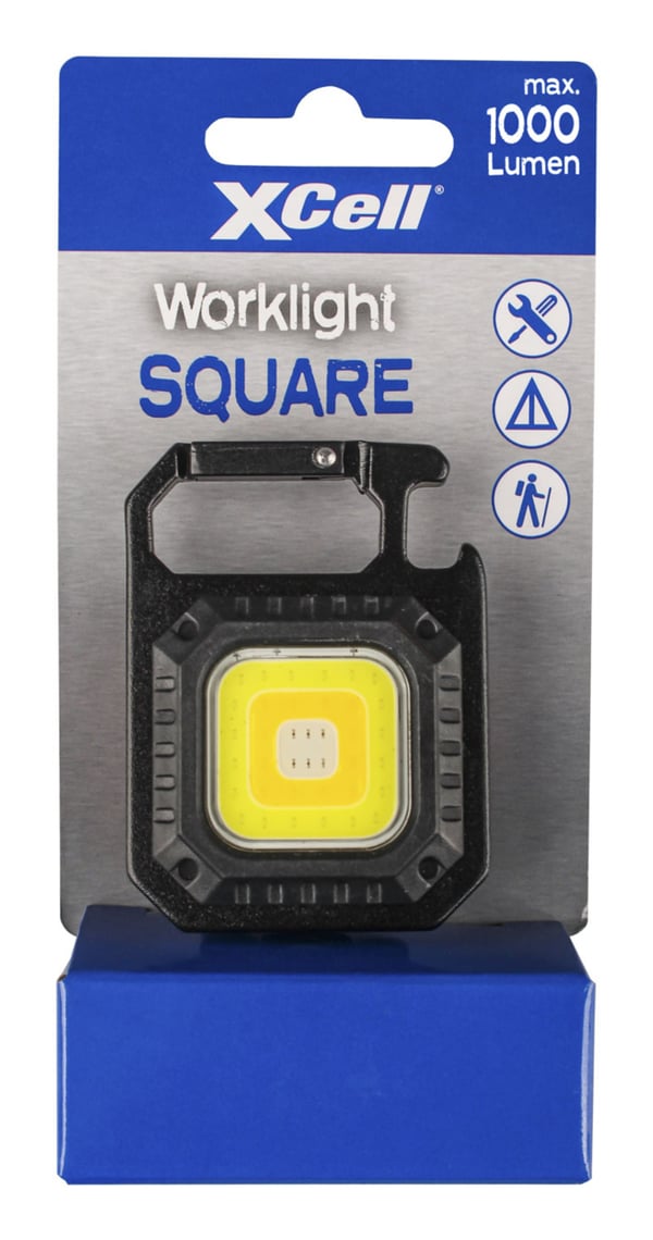 Miniatyrbillede 2 af 6: XCell Work Square Sort, Grå Klip lommelygte LED
