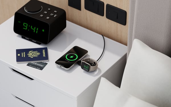 Twelve South ButterFly 2-in-1 Smartphone, SmartWatch Sort, Sølv USB Trådløs opladning Indendørs