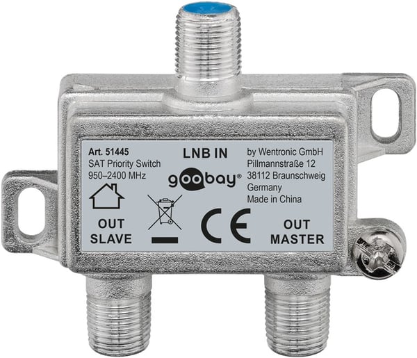 Miniatyrbillede 1 af 3: Goobay 51445 kabelsplitter eller -samler Kabelfordeler Sølv
