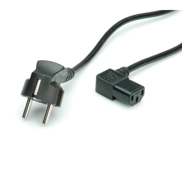 VALUE Power Cable, Angled IEC Connector Sort 1,8 m C13 forbinder IEC 320