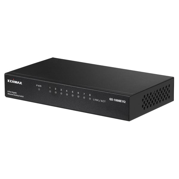 Edimax GS-1008E V2 netværksswitch Ikke administreret Gigabit Ethernet (10/100/1000) Sort