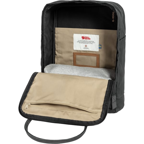 Fjällräven Kanken No.2 rygsæk Fritidsrygsæk Sort Bomuld, Læder, Genanvendt polyester