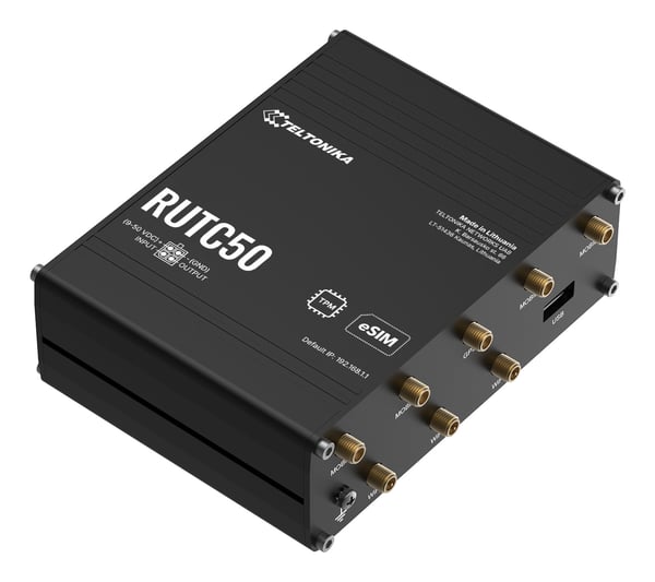 Pikkukuva 3 / 8: Teltonika RUTC50 langaton reititin Gigabitti Ethernet Kaksitaajuus (2,4 GHz/5 GHz) 5G Musta