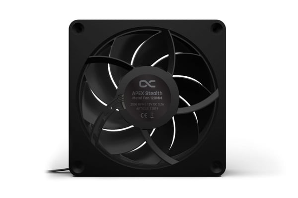 Miniatyrbillede 6 af 6: Alphacool Apex Stealth Metall Computerkabinet Ventilator 12 cm Sort 1 stk