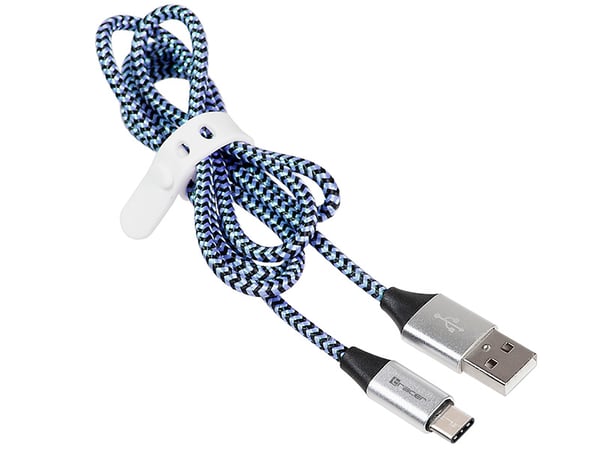 Miniatyrbild 3 av 3: Tracer TRAKBK46266 USB-kablar USB 2.0 1 m USB C USB A Svart, Blå, Silver