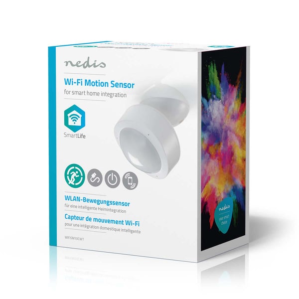 Nedis WIFISM10CWT bevægelsessensor Infrarød sensor Kabel & trådløs Loft/væg Hvid