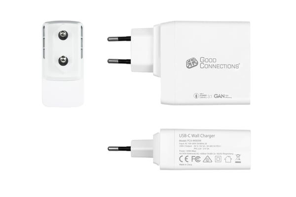 Miniatyrbillede 2 af 3: Alcasa PCA-W005W oplader til mobil enhed Universel Hvid Vekselstrøm Hurtig opladning Indendørs