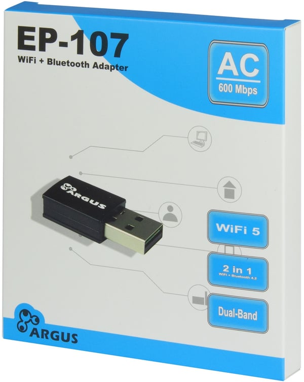 Pikkukuva 3 / 3: Inter-Tech Argus EP-107 - Verkkosovitin - USB 2.0 - Wi-Fi 5