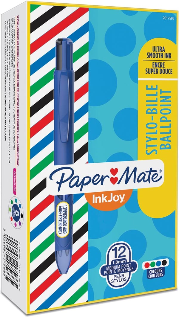 Papermate InkJoy Quatro Monivärinen Kuulakärkikynä klikkausmekanismilla Keskikokoinen 12 kpl