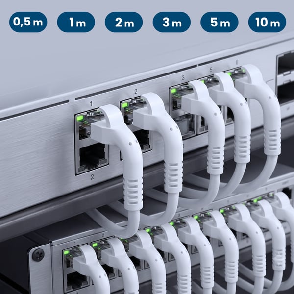 Miniatyrbild 5 av 14: Extralink Kat.6A U/FTP 1m 1Gbps Biały | Patchcord LAN | Miedź Kabel sieciowy skrętka, łamana końcówka (EX.38978) nätverkskablar