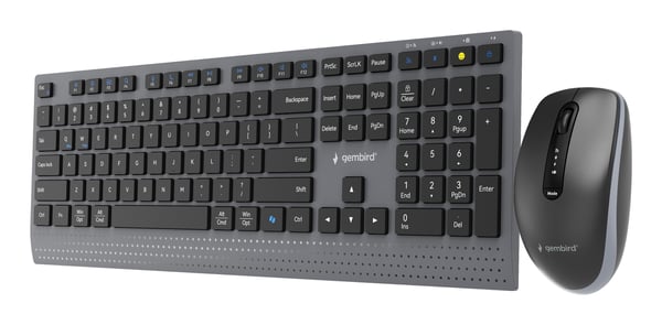 Miniatyrbillede 6 af 8: Gembird KBS-WPS-02 tastatur Mus inkluderet Hjemme/kontor RF trådløs + Bluetooth QWERTY US International Sort