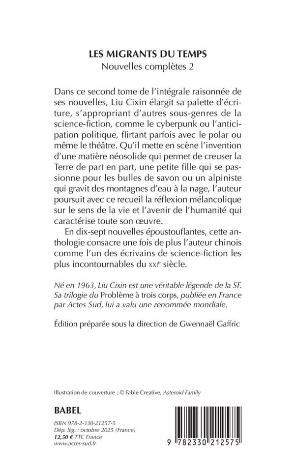 Miniatyrbillede 2 af 2: Actes Sud Les migrants du temps bog Science Fiction Fransk 688 Sider Paperback