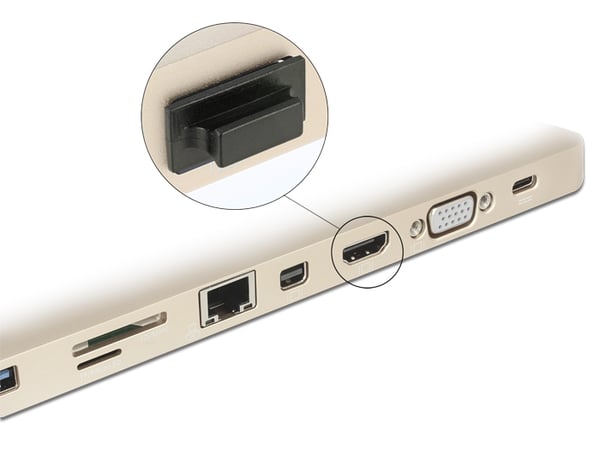DeLOCK 64029 skydd för elkontakter HDMI A Svart 10 styck