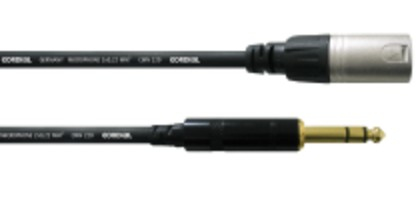 Cordial CFM 3 MV lydkabel 3 m XLR (3-pin) 6.35mm Sort, Sølv