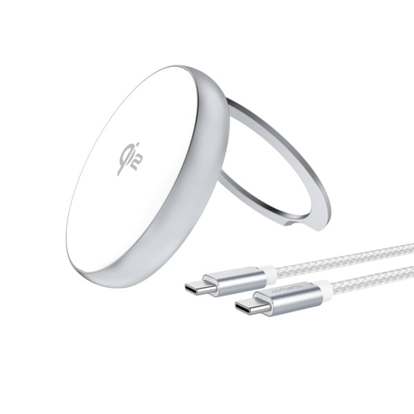 Miniatyrbild 1 av 5: 4smarts Qi2 Universal Silver USB Trådlös laddning Snabb laddning inomhus