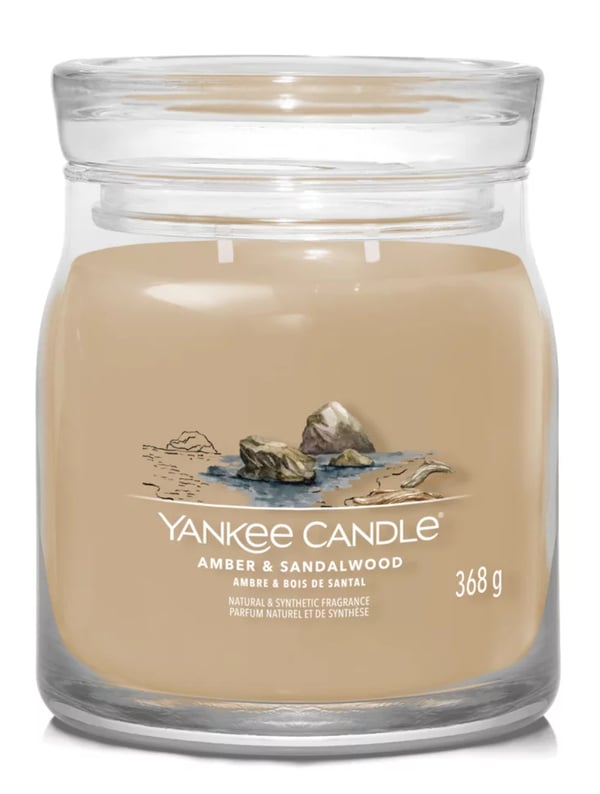 Yankee Candle Amber & Sandalwood stearinljus Cylinder Bärnsten, Kardemumma, Trä Brun 1 styck